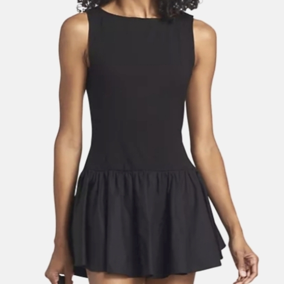 See You Monday Low Back Cropped-Waist Ruffle Dress - Picture 2 of 7